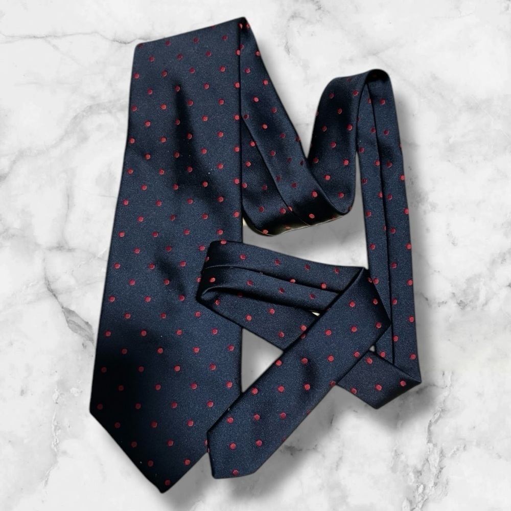 ✅Givenchy Black Tie with Red Polka Dots